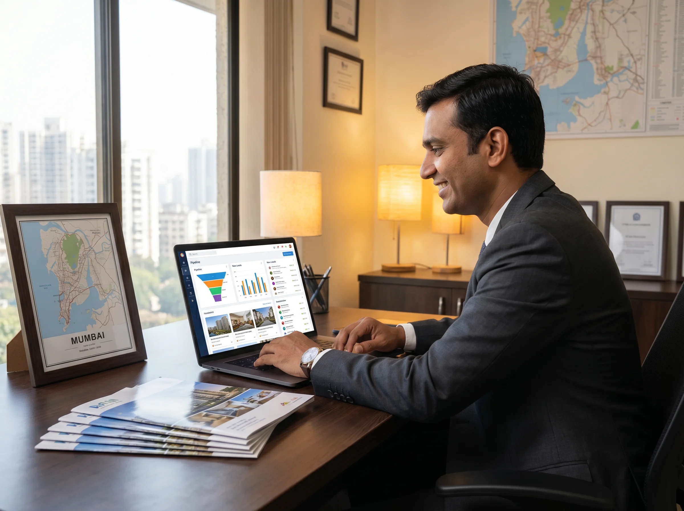 Real estate professional using CRM